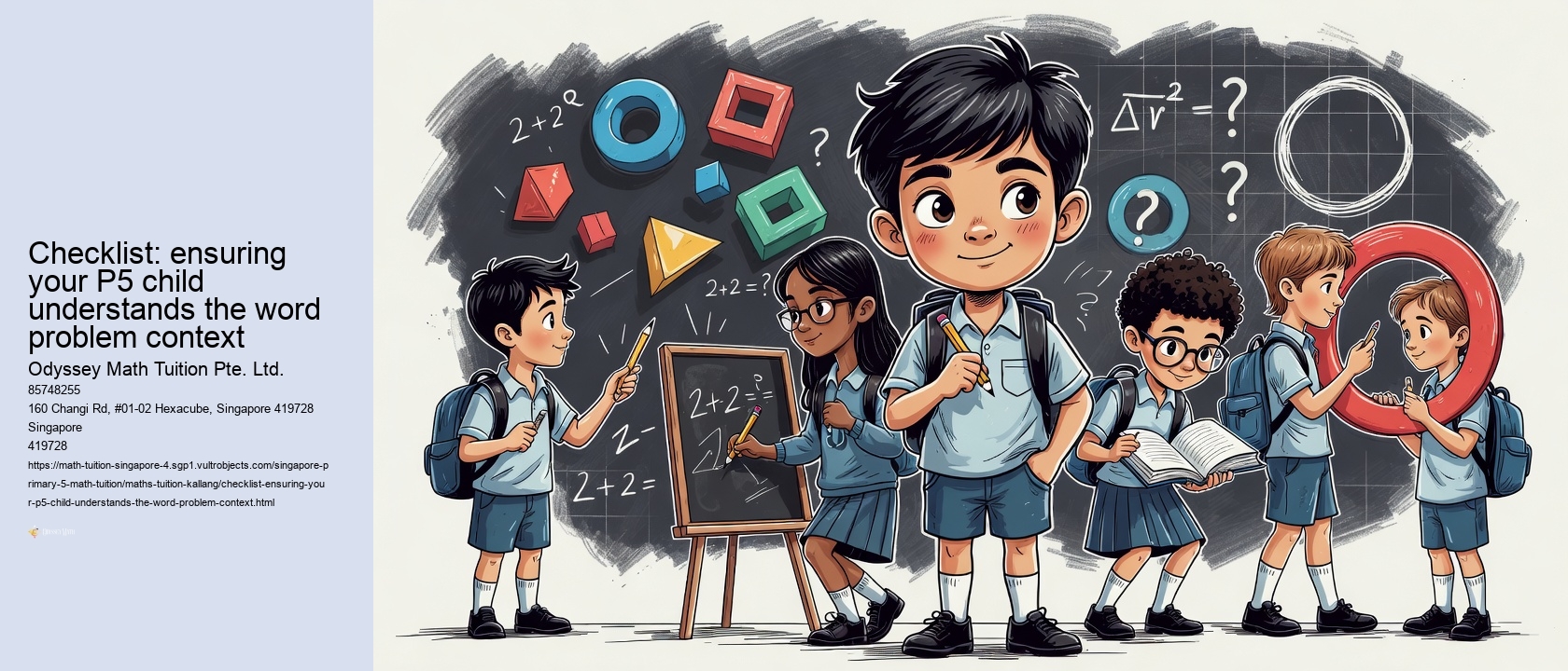 Checklist: ensuring your P5 child understands the word problem context