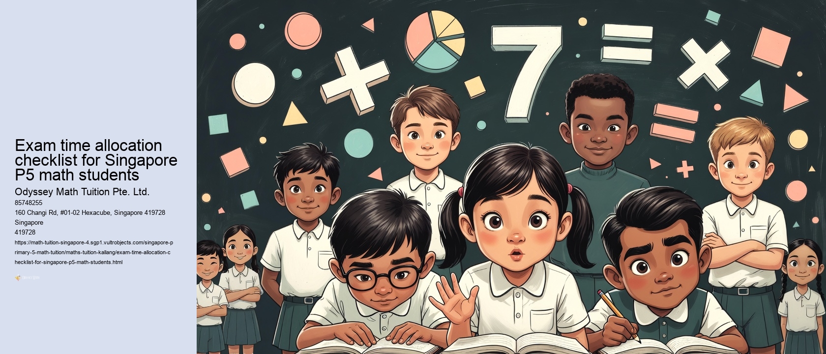 Exam time allocation checklist for Singapore P5 math students