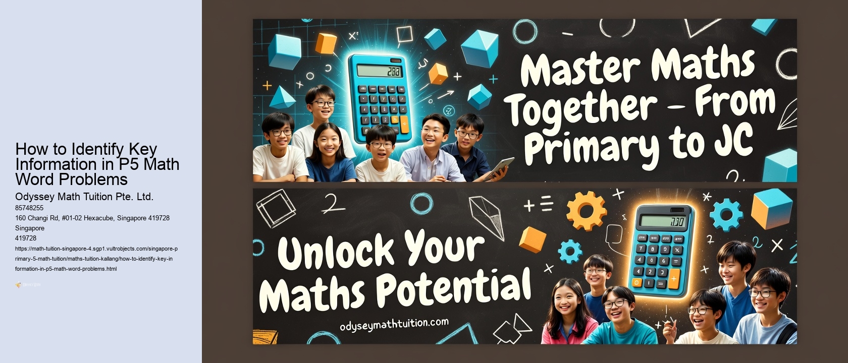 How to Identify Key Information in P5 Math Word Problems