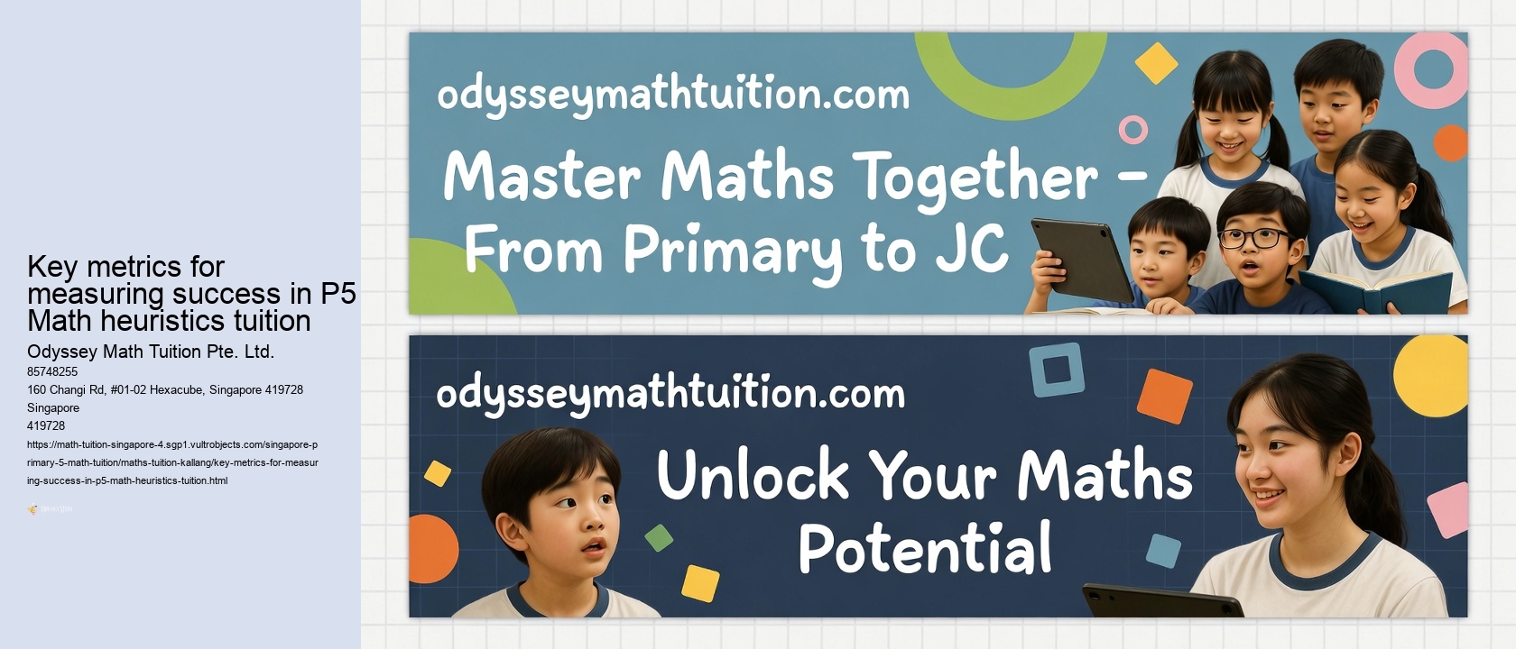Key metrics for measuring success in P5 Math heuristics tuition